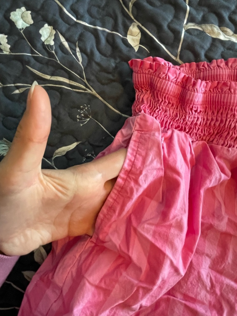 a new day striped Pink Smocked Women's Shorts - Picture 2 of 5